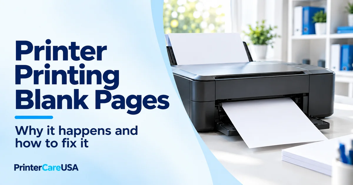 Printer producing a blank page